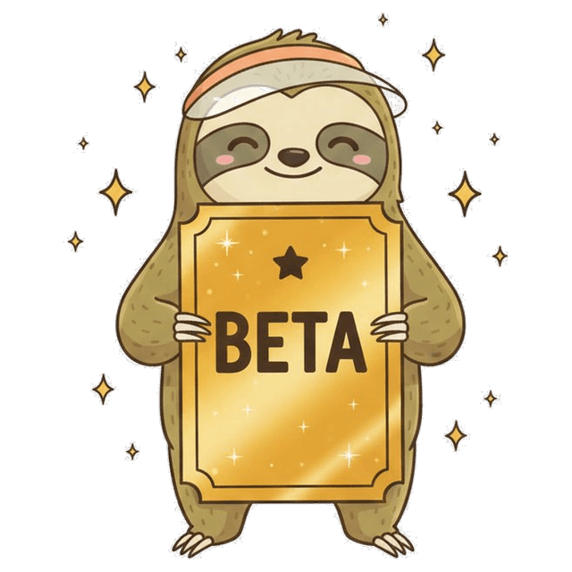 Ленивец с билетом BETA
